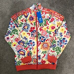 Adidas Multicolor Floral Jacket with Red Trim